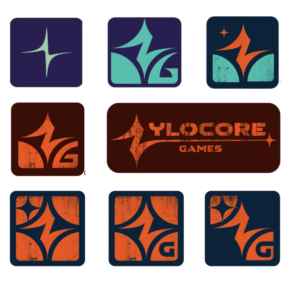 Early Zylocore Games logo concepts