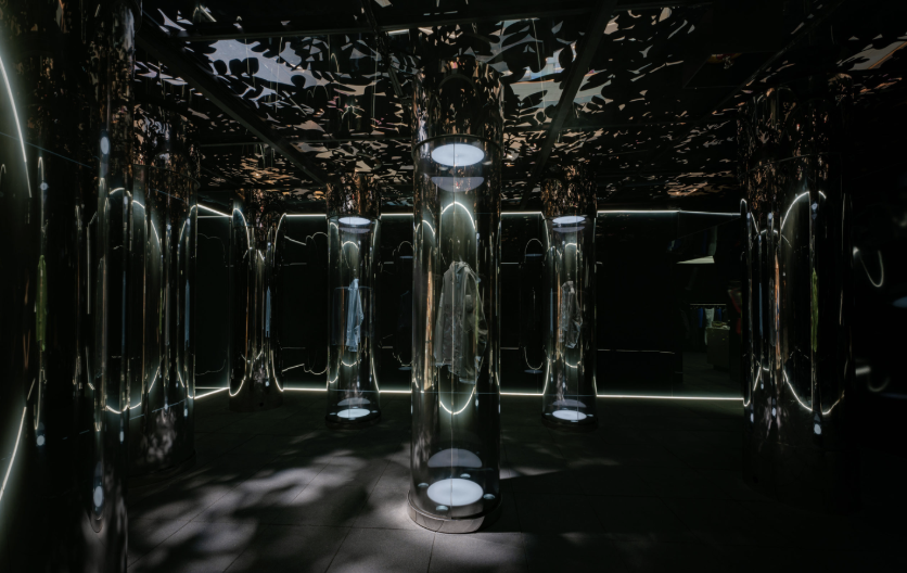 System_A and ReBird forest pop-up interior